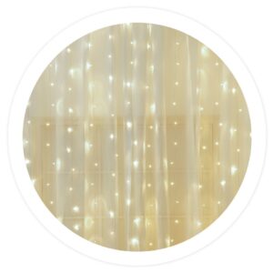 Cortina 300 LEDs Decoração Natal Branco F. 6000K (3 x 1 mts) - GSC