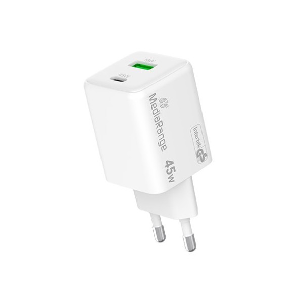 MEDIARANGE DUAL USB-A AND USB-C 45W CHARGER