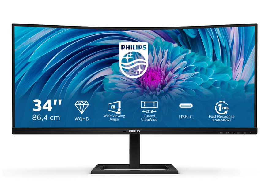 Monitor 34 E Line 346E2CUAE/00 Wide Quad HD+ LCD (Preto) - PHILIPS