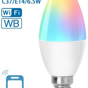 Lampada LED Inteligente Smart Wi-Fi E14 C37 220V 6,5W RGB + Branco 2700~6500K