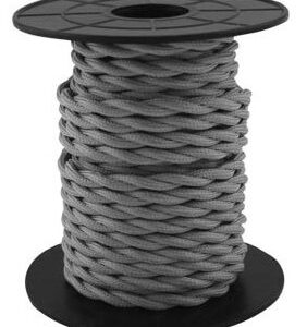 Bobine Cabo Eléctrico Têxtil Trançado 2x 0,75mm Cinza Escuro (10 mts) - GSC