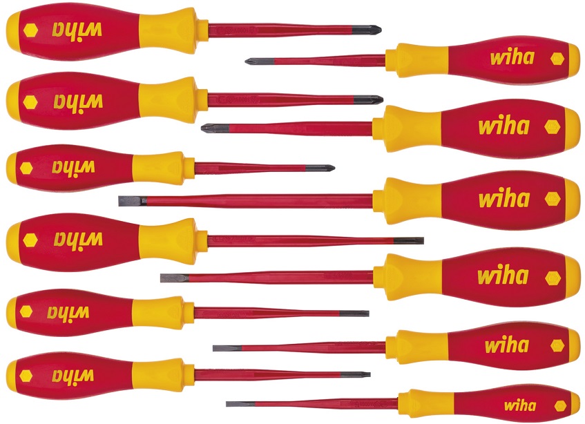 Conjunto de 12x Chaves Fendas / Cruz (Isoladas)  - WIHA
