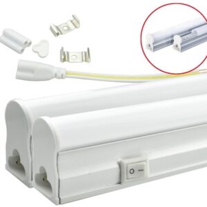 Armadura LED T5 12W 220V 4000K 1200Lm Opalina c/ Interruptor (90cm)
