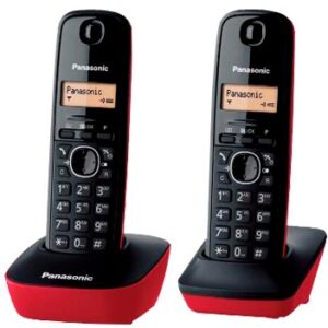 Pack 2x Telefones s/ Fios 1612 Duo (Preto/Vermelho) - PANASONIC