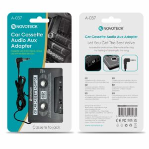 Adaptador de Áudio Auxiliar de Cassete para Carro com Jack 3.5mm A-037