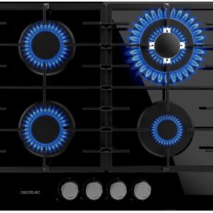 Placa a Gás Bolero Squad G 4200F Glass Black 4 Zona(s) 8000W (Preto) - CECOTEC