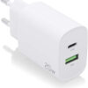 Carregador 20W 1x USB-C + 1x USB-A (Branco) - AISENS