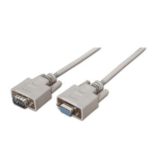 Cabo RS232 DB9 Macho - Fêmea Beige (1,8 mts) - AISENS