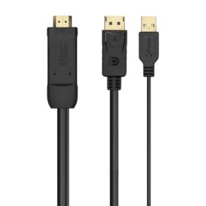 Cabo Conversor HDMI Macho - DisplayPort / USB-A Macho Preto (1.8 metros) - AISENS