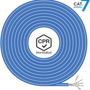 Bobine Cabo de Rede LSZH CPR Dca Cat.7 600 MHZ S/FTP AWG23 (305 mts) - AISENS