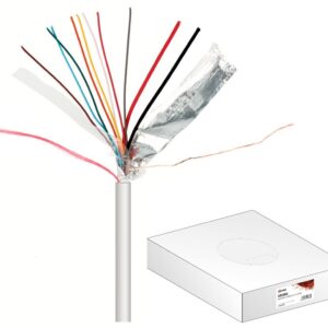 Bobine Cabo de Alarme 10 Condutores [2x 0,75mm² + 8x 0,22mm²] - 100 mts