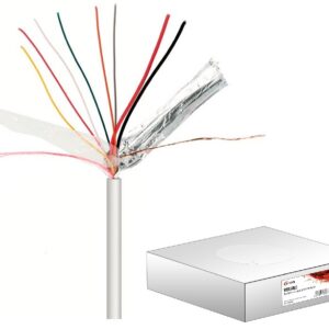Bobine Cabo de Alarme 8 Condutores [2x 0,75mm² + 6x 0,22mm²] - 100 mts