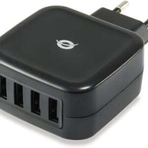 Carregador 4x USB 25W (Preto) - CONCEPTRONIC
