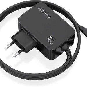 Carregador GaN 45W USB-C 1,8 mts (Preto) - AISENS