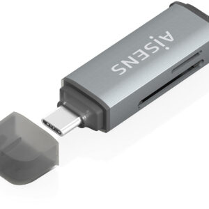 Leitor de Cartões USB-C SD/Micro SD/MMC/RS-MMC/Micro MMC (Cinza) - AISENS