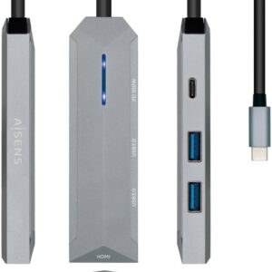 Docking Station USB-C 4-em-1 (Cinza) - AISENS