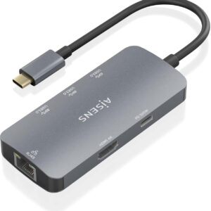 Hub USB-C (1xHDMI 1xRJ45 3xUSB-A 1xUSB-C PD) Cinza - AISENS
