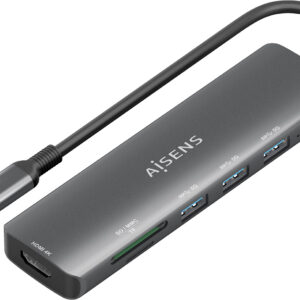 Hub USB-C 6-EM-1 (1x HDMI + 3x USB-A + 1x SD + 1x Micro SD) 15cm - AISENS