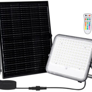 Projetor LED 150W RGB+Branco 6500K c/ Painel Solar + Comando