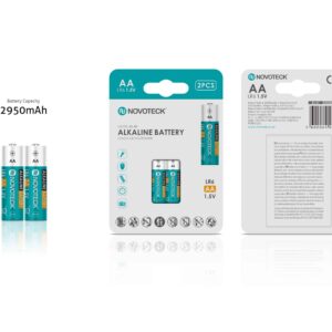 Pilhas Alcalinas AA NOVOTECK LR6 1,5V 2 Unidades –  2950mAh BL-01