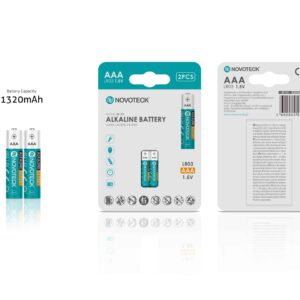 Pilhas Alcalinas AAA NOVOTECK LR03 1,5V 2 Unidades  – 1320mAh BL-03