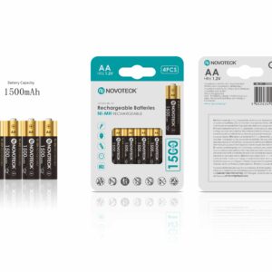 Pilhas Recarregáveis AA HR6 Ni-MH NOVOTECK 1500mAh – Pack de 4 Unidades BL-11