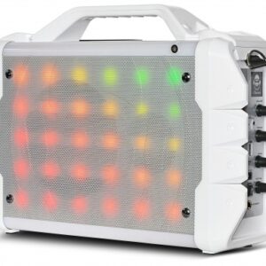 Coluna Portátil LEDs RGB c/ Leitor MP3, USB, SD, AUX, Bluetooth (Branco) - iDance