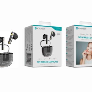 Auriculares Bluetooth TWS Negro BT-012 – Design Transparente, Estojo Compacto
