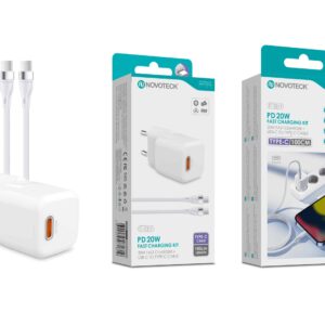 Kit Carregador Rápido PD 20W com Cabo USB-C para USB-C 100cm – Modelo C-031T