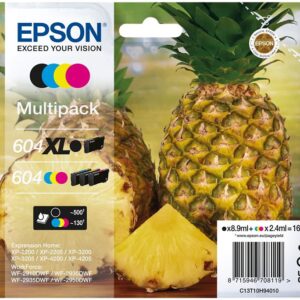 Pack 4x Tinteiros 604XL/604 (Preto XL 8.9ml + Cores 3 x 2.4ml) - EPSON