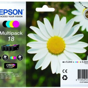 Pack 4x Tinteiros Serie 18 Quad XP-102/205/305/405 - EPSON