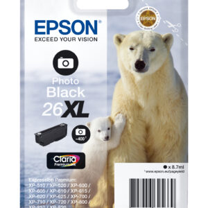 Tinteiro Photo Serie 26XL XP-600/700/800 - C13T26314012 (Preto) - EPSON