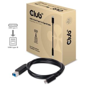 Cabo USB C Macho - USB B Macho 3.1 (1 metro) - CLUB3D