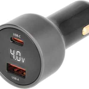 Carregador Isqueiro Duplo USB-C + USB-A 65W GaN c/ Ecrã LED - NIMO