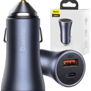 Carregador Isqueiro Golden Contactor Pro USB + USB-C 40W (Cinza) - BASEUS