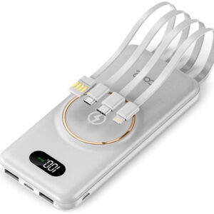 PowerBank 10.000 mAh + Carregador Sem Fios QI (Branco) -COOL