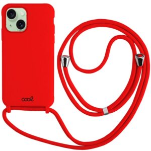 Capa c/ Cordão Liso p/ iPhone 15 Plus (Vermelho) - COOL