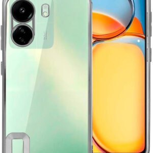 Capa p/ Xiaomi Redmi 13C / 13C 5G / Poco C65 (Borda Metalizada Prata) - COOL