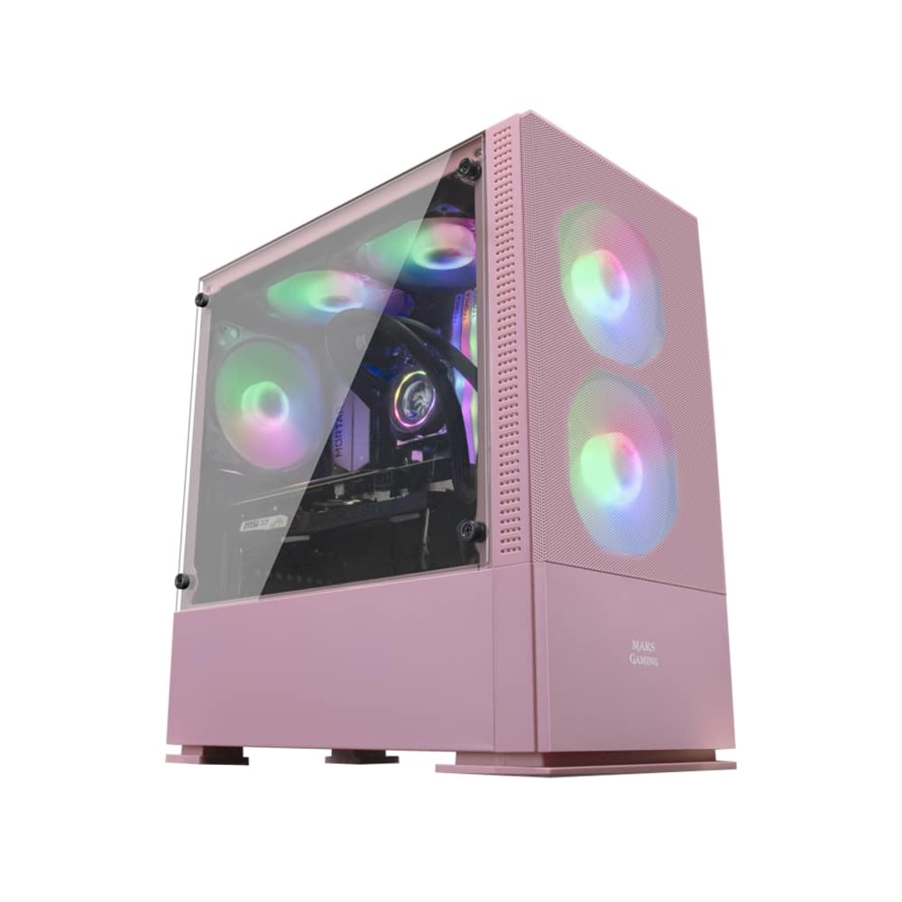 Caixa Gaming MicroAtx Mars Gaming  MCZ PREMIUM  2X FRGB Rosa