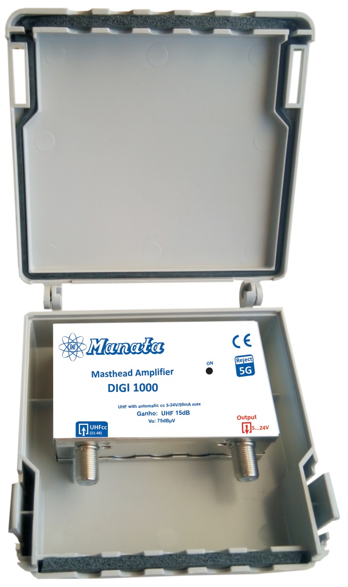 Amplificador de Mastro Inteligente 75dBuV 1E/1S UHF 15dB - MANATA