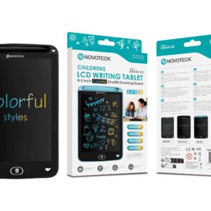 Tablet de Escrita LCD Colorido para Crianças - 8,5'' Polegadas, DRAW-02 Negro