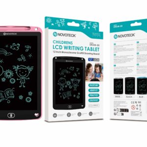 Tablet de Escrita LCD para Crianças - 12'' Polegadas, DRAW-05 Rosa