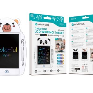 Tablet de Escrita LCD Infantil 9'' Polegadas - Cores Vivas, Design de Urso DRAW-08