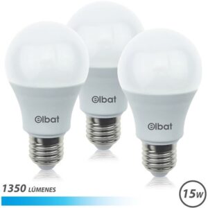 Pack 3x Lâmpadas LED A60 15W 1350LM E27 6500K - ELBAT