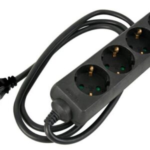 Extensão Quadrupla Preto (1,5 mts) - VELLEMAN