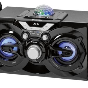 Coluna Portátil DJ 20W RMS a Bateria c/ Efeitos LED/USB/Aux/Bluetooth - AEG
