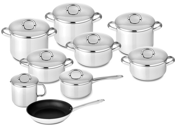 Conjunto de Cozinha Europa em Aço Inoxidável (9 Peças) - SILAMPOS