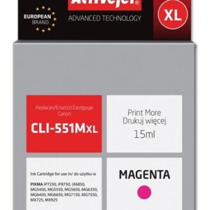 Tinteiro Compatível CLI-551M Canon (Magenta) - ACTIVEJET