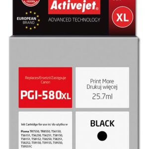 Tinteiro Compatível PGI-580Bk XL Canon (Preto) - ACTIVEJET