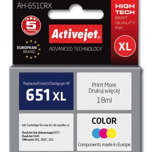 Tinteiro 651XL Compatível HP (Tricolor) - ACTIVEJET